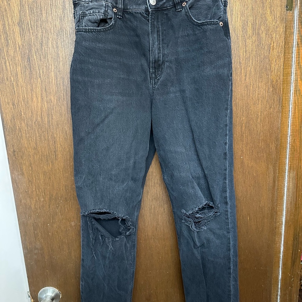 American Eagle Outfitters Women's Black Straight Leg Jeans